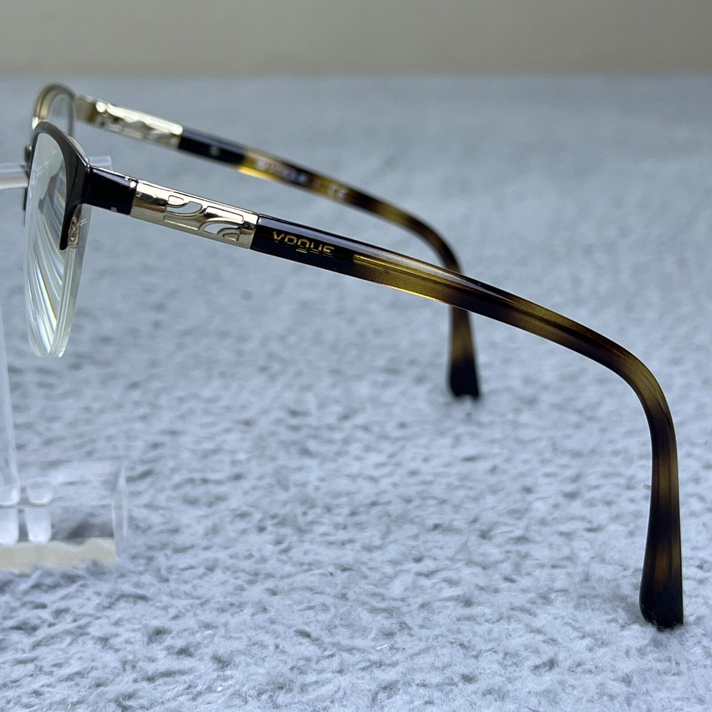 Vogue VO 4067 997 Brown Rectangle Eyeglasses Frames ONLY 53-18-140 Gold Detail